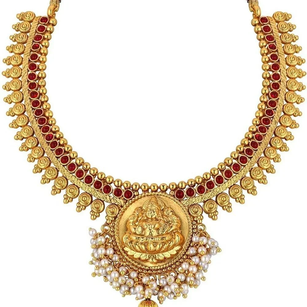 Indian Jhumka and Necklace Set Faux Stone Ethnic Wedding Jewelry Women